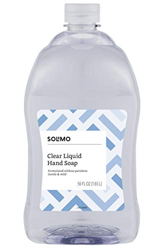 Product Cover Amazon Brand - Solimo Gentle & Mild Clear Liquid Hand Soap  Refill, Triclosan-free, 56 Fluid Ounce