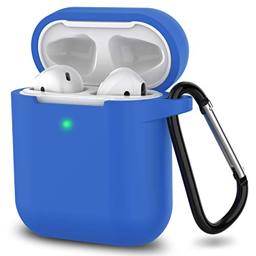 Product Cover AirPods Case, Full Protective Silicone AirPods Accessories Cover Compatible with Apple AirPods 1&2 Wireless and Wired Charging Case(Front LED Visible),Blue