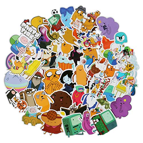 Product Cover 50pcs Adventure Time with Finn and Jake Stickers Variety Vinyl Car Sticker Motorcycle Bicycle Luggage Decal Graffiti Patches Skateboard Stickers for Laptop Stickers for Kid and Adult (Finn and Jake)