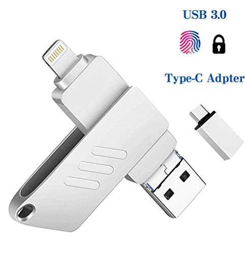 Product Cover iOS Flash Drive for iPhone Photo Stick 128GB Memory Stick USB 3.0 Flash Drive Lightning Memory Stick for iPhone iPad Android and Computers