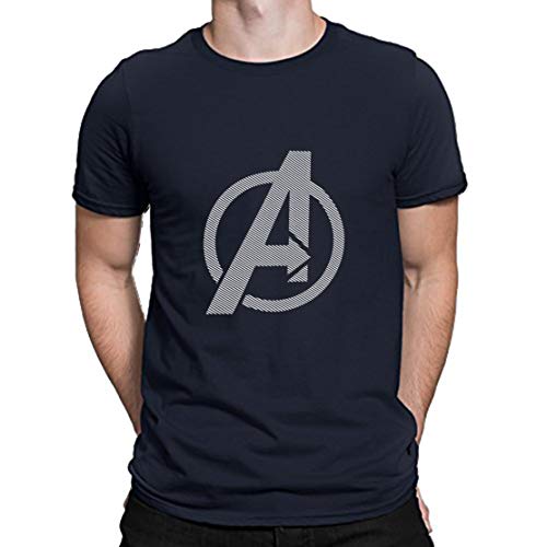 Product Cover Urban Army Marvel Superhero Avengers Endgame Logo Printed Navy Blue Cotton Round Neck Half Sleeve Tshirts for Men