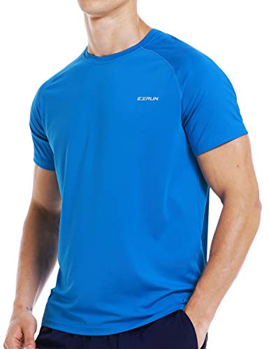Product Cover Mens Running Workout Short Sleeve T-Shirt Dry Fit Moisture Wicking Gym Athletic Shirts for Men