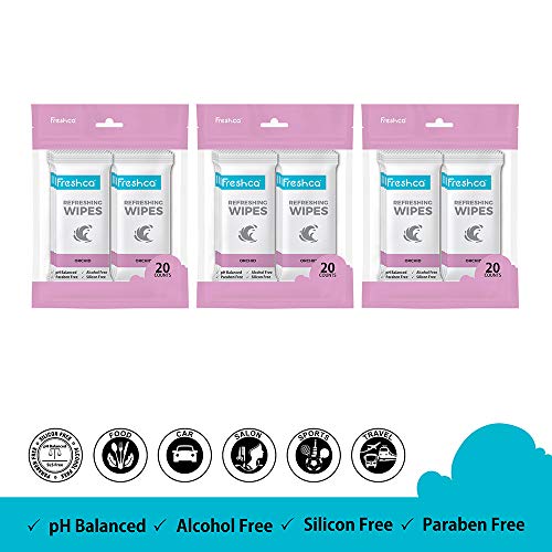 Product Cover Freshca Refreshing Wet Wipes Single Sachet Men Women Hand Face Orchid Fragrance Paraben Silicon Alcohol Free 60 pcs