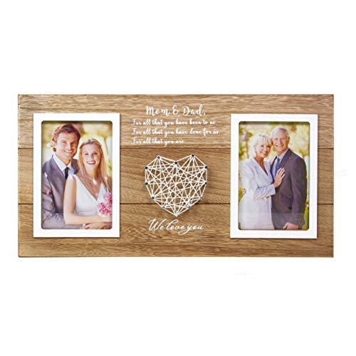 Product Cover VILIGHT Wedding Gifts for Parents from Bride and Groom - Rustic Picture Frame for Dad and Mom - Holds 2 4x6 Photos