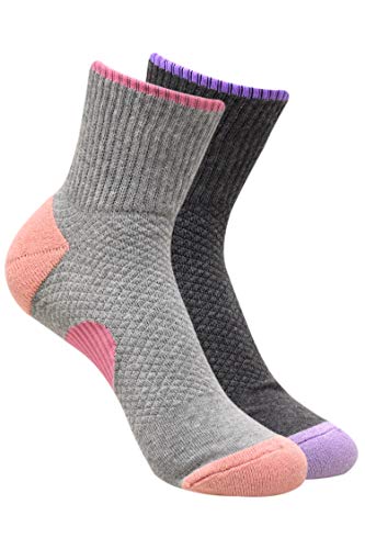 Product Cover Balenzia Women's ankle gym socks with prefect grip-Light Grey, Dark grey-Pack of 2