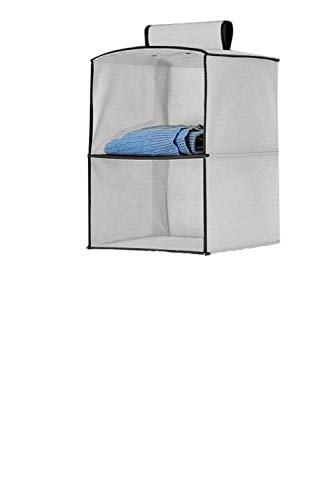 Product Cover Seven Moon Hanging Storage Wardrobe/Closet Storage Organizer Shelves Foldable,Grey (2 Layer)
