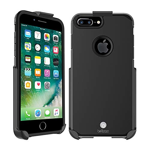 Product Cover BELTRON Case with Belt Clip for iPhone 8 Plus, iPhone 7 Plus, Slim Full Protection Heavy Duty Hybrid Case & Rotating Belt Clip Holster with Built in Kickstand for iPhone 7/8 Plus (Gunmetal Grey)