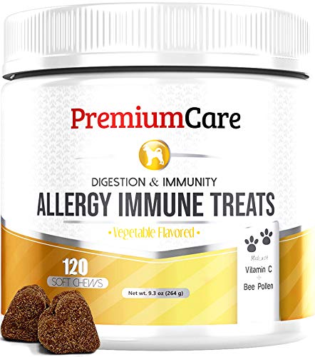 Product Cover Allergy Relief Immune Supplement For Dogs - Treats Seasonal & Food Allergies, Skin Itch, Hot Spots And More - Promotes Skin & Coat, Improves Digestion, & Enhances Gut Health - 120 Chew Treats