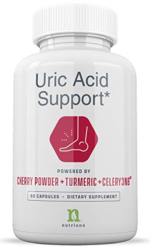 Product Cover Uric Acid Cleanse Support Tart Cherry Capsules - Tart Cherry Juice Extract 2500 mg with Turmeric and Celery Seed Extract for Joint and Kidney Support - 60 Tart Cherry Concentrate Capsules