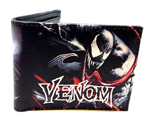 Product Cover Marvel Comics Venom Sublimated Graphic Print PU Faux Leather Men's Bifold Wallet