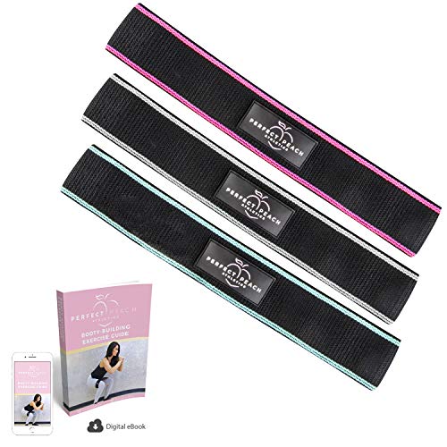 Product Cover Perfect Peach Athletics Fabric Resistance Bands Exercise Bands Non Slip Workout Bands - Resistance Bands for Legs and Butt Fitness Bands and Elastic Bands for Exercise - Work Out Bands