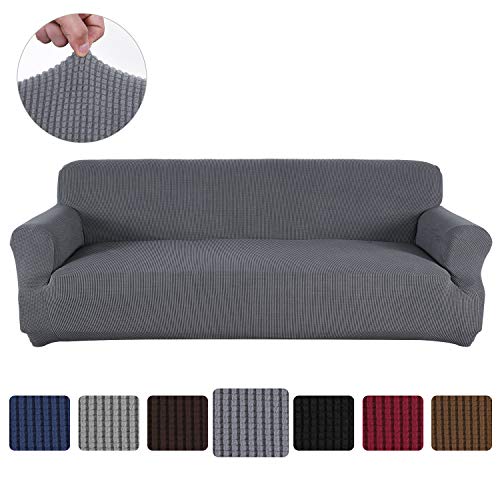 Product Cover Obstal Stretch Spandex Oversized Sofa Cover, 4 Seat Couch Covers for Living Room, Non Slip Sofa Slipcover with Elastic Bottom, Sofa Couch Coverings Furniture Protector for Dogs, Cats, Pets, and Kids
