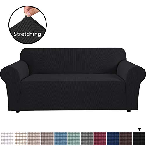 Product Cover H.VERSAILTEX High Stretch Couch Covers Sofa Cover Couch Shield Machine Washable Stylish Furniture Cover/Protector with Spandex Jacquard Checked Pattern Fabric for Sofa 72