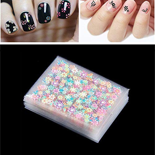 Product Cover Newlly 3D Design Self Adhesive Plastic DIY Nail Art Stickers Tool (Multicolour) - Set of 10 Pieces