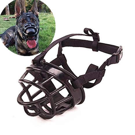 Product Cover JWPC Adjustable Anti-Biting Dog Soft Silica Gel Muzzle, Breathable Safety Pet Puppy Muzzles Mask for Biting/Barking/Chewing,Black 3