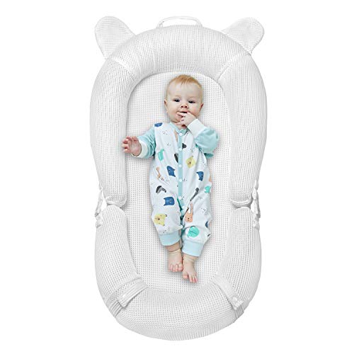 Product Cover Baby Lounger, Newborn Lounger Portable Super Soft and Breathable Baby Nest Bassinet Machine Washable Co Sleeping for baby 0-2 Years