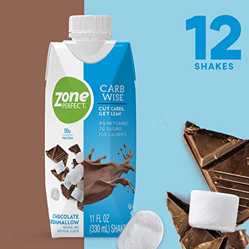 Product Cover ZonePerfect Carb Wise High-Protein Shakes, Chocolate Marshmallow Flavor, for A Low Carb Lifestyle, with 30g Protein, 11 fl oz, 12 Count