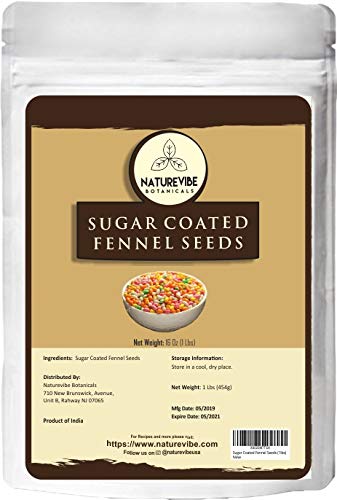 Product Cover Naturevibe Botanicals Sugar Coated Fennel Seeds (Mukhwas), 1lb | Fennel Candy | Mouth Freshener | Helps Digestion