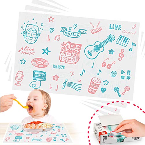 Product Cover Disposable Placemats, Stick-on Placemat Table mat Table Topper and Eco-Friendly Tablecloth Portable for Kids, Baby, Toddler