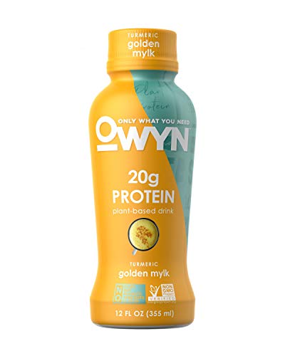 Product Cover OWYN, Vegan Protein Shake,12 Fl Oz, 100-Percent Plant-Based, Dairy-Free, Gluten-Free, Soy-Free, Tree Nut-Free, Egg-Free, Vegetarian, Kosher (Turmeric Golden Mylk, Pack of 6)