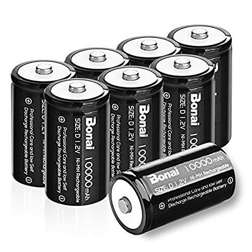 Product Cover BONAI D Rechargeable Batteries 10,000mAh 1.2V Ni-MH High Capacity High Rate D Size Battery (8 Pack)