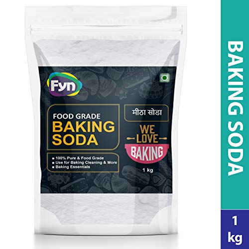Product Cover FYN Pure Baking Soda Powder (1kg) - Aluminium Free & Food Grade - for Baking, Cooking, Cleaning, Skin, Teeth, Hair & Scrubs