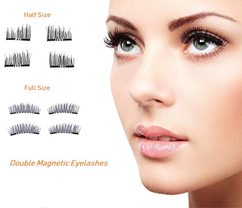 Product Cover Premium Magnetic Eyelashes Extension Set, Coco Makeup Half-size and Full-Size Ultra-thin Magnetic Lashes - 3D Reusable Natural Look (8PSc/ 2 pairs with Stainless Steel Tweezer) (half and full size)