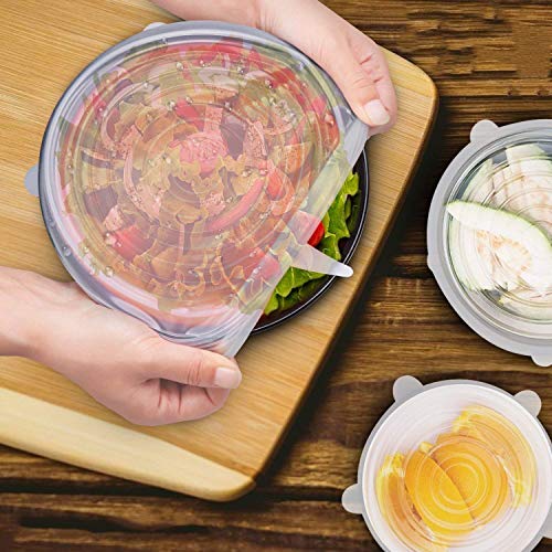 Product Cover LUMONY Reusable Silicone Stretch Lids Food Saver Dishwasher, Microwave, Freezer Covers for Bowl, Cup, Pot,Dish Can, Jar, Glassware All Kind of Food Storage Container (Set of 6)