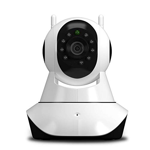 Product Cover Teconica 720p HD WiFi CCTV 360° Camera with Two Way Audio, Night Vision and Dual Antenna for Best Network Remote Control View Via Smartphones and Laptop - White