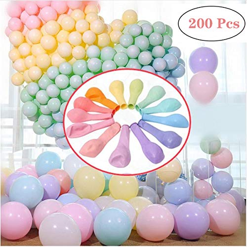 Product Cover 200pcs Pastel Latex Balloons 10 Inches Macaron Candy Colored Latex Party Balloons for Wedding Graduation Engagement Kids Birthday Party Christmas Baby Shower or Any Friends & Family Party Decorations