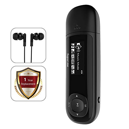 Product Cover Superme M1 USB Stick MP3 Player, 8GB Music Player Supports Recording, FM Radio, No Cable Needed, Black