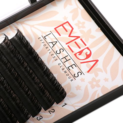 Product Cover Real Mink Eyelash Extensions Mink Lash Extension D Curl Mixed Tray 15mm Single Size Tray Soft Siberian Mink Individual Eye Lashes Strips Professional Set by EMEDA （D-15mm)