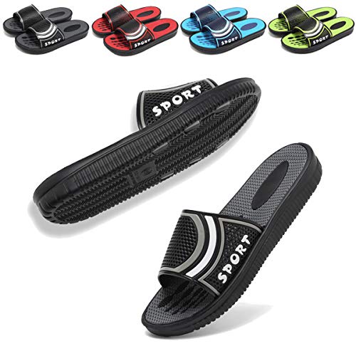 Product Cover SOVIKER Men Outdoor Slide Slippers Slip on Shower Sandals Quick Dry Bedroom Indoor Beach Gym Bath Shoes