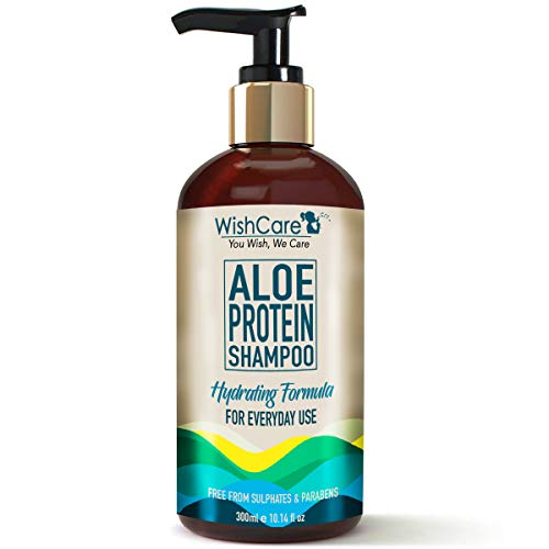 Product Cover WishCare®️ Aloe Protein Shampoo - Hydrating Formula - Free from Mineral Oils, Sulphates & Parabens - For Regular Use - 300 Ml