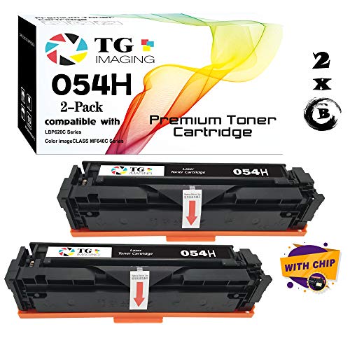 Product Cover (2-Pack) TG Imaging Compatible 054 CRG-054H 054H Toner Cartridge (Black) for Canon imageclass LBP620C MF642Cdw Printer [3,100 Pages]
