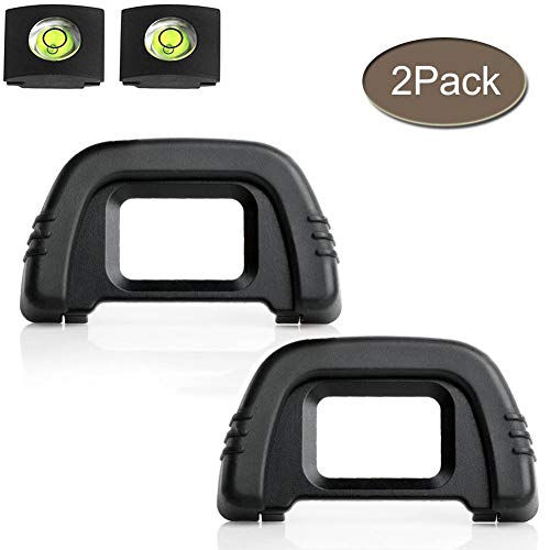 Product Cover D90 D7000 Eyepiece Eyecup Viewfinder Eye Cup DK-21 Compatible for Nikon D750 D610 D600 D300 D200 D80 D70 D50 Camera, ULBTER Eyepiece Cover & Bubble Spirit Level Hot Shoe Cover -(2+2 Pack)