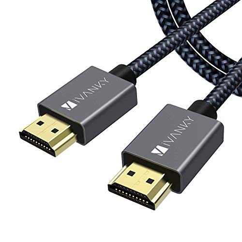 Product Cover 4K HDMI Cable 10 ft, iVANKY High Speed 18Gbps HDMI 2.0 Cable, 4K HDR, HDCP 2.2, 3D, 2160P, 1080P, Ethernet - Braided HDMI Cord 32AWG, Audio Return(ARC) Compatible UHD TV, Blu-ray, PS4/3, Monitor, PC