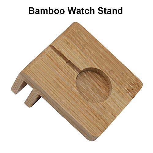 Product Cover Bamboo Watch Stand for Apple iWatch Adapter, Watch Stand Dock Holder Compatible with Pezin & Hulin Bamboo Wooden Charging Stations and More Multi-Device Organizers