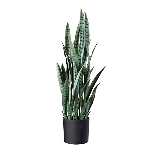 Product Cover Fopamtri Artificial Snake Plant 39 Inch Fake Sansevieria Trifasciata with 32 Leaves Faux Plant for Indoor Outdoor Feaux Plants in Pot for Home Office Perfect Housewarming Gift (39 Inch, 1 Pack, Green)