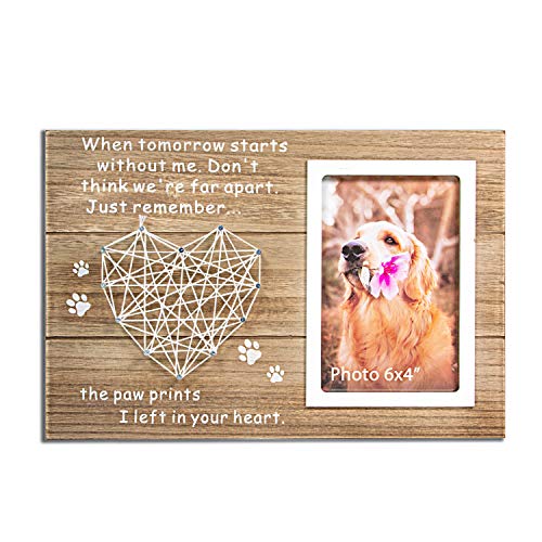Product Cover VILIGHT Dog and Cat Memorial Gifts - Paw Prints Sympathy Picture Frame for Pet Loss - 4x6 Inches Photo