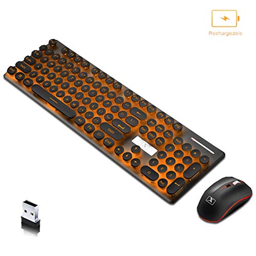 Product Cover Wireless Backlit Mute Keyboard and Mouse Combo，Support Charging,Waterproof (XM528 Black)
