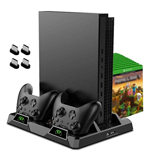 Product Cover OIVO Cooling Stand for Xbox One/S/X, 2 Cooling Fan, Dual Controller Charging Dock Station with LED Indicators and 15 Game Slots for Xbox One/S/X