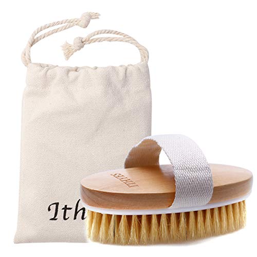 Product Cover Ithyes Dry Brushing Body Brush Exfoliating Brush Natural Bristle bath Brush for Remove Dead Skin Toxins Cellulite,Treatment,Improves Lymphatic Functions,Exfoliates,Stimulates Blood Circulation
