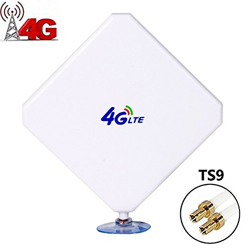 Product Cover 4G LTE Antenna TS9 Male Connector 35dbi High Gain Network Antenne Cell Phone Booster Amplifier Omni Directional Antenna Adapter with Suction Cup for WiFi Router Mobile Broadband Hotspot Signal Booster