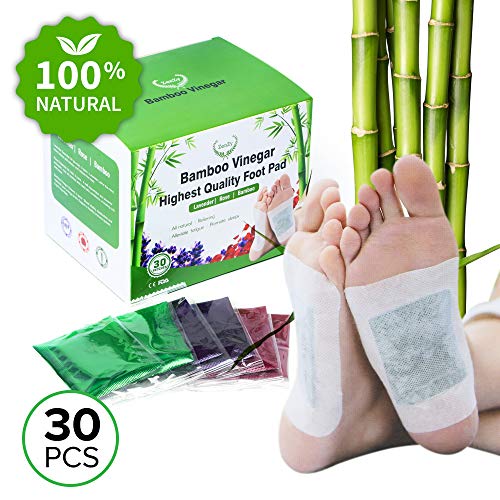 Product Cover Foot Pads - Stress Relief Natural Organic Lavender,Rose, Bamboo Vinegar Aroma Feet Patch Essential for Sleep, Cleansing and Relaxation. 30 Pieces FDA Zenzy