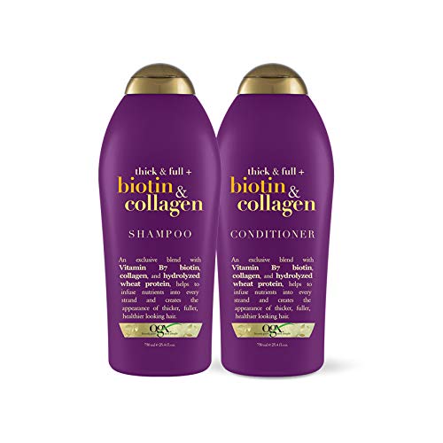 Product Cover OGX Thick & Full + Biotin & Collagen Shampoo & Conditioner, 25.4 Ounce (Set of 2)