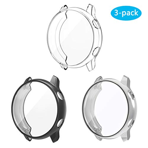 Product Cover 3 Pack Compatible Samsung Galaxy Watch Active Screen Protector Case Cover,YiJYi Ultra Slim Soft Full Coverage Bumper[Sractch-Proof] Protection（Not for Active 2