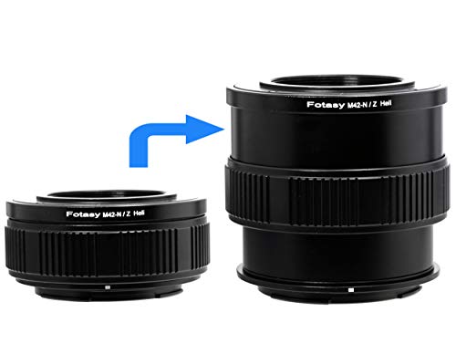 Product Cover Fotasy M42 Lens to Nikon Z Helicoid Adapter, M42 Lens to Nikon Z Macro Focusing Helicoid Extention Tube, M42 Nikon Z Adapter, fits 42mm Screw Mount Lens & Nikon Z Mount Z50 Z6 Z7 Mirrorless Camera