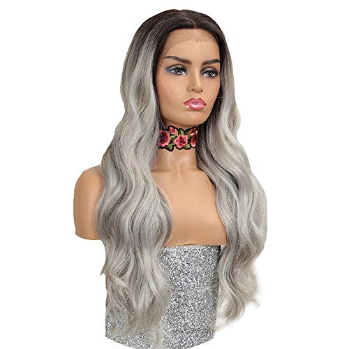 Product Cover NOBLE Lace Front Wigs Long Wavy Synthetic Easy 360 Lace Wigs for Women Natural Looking Body Wave Free Parting Wide Space Lace Replacement Go to Wigs(28inches, TTPE4/STREEL1/60B)
