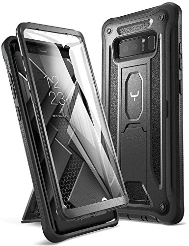 Product Cover YOUMAKER Kickstand Case for Galaxy Note 8, Full Body with Built-in Screen Protector Heavy Duty Protection Shockproof Rugged Cover for Samsung Galaxy Note 8 (2017) 6.3 Inch - Black